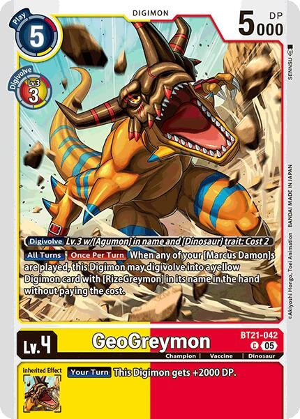 Image for GeoGreymon [BT21-042 C] - Digimon Card Game