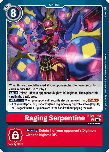 Image for Raging Serpentine [BT21-093 C] - Digimon Card Game