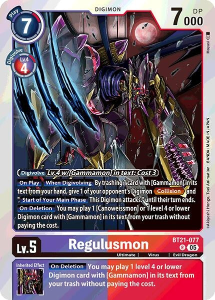 Image for Regulusmon [BT21-077 R] - Digimon Card Game