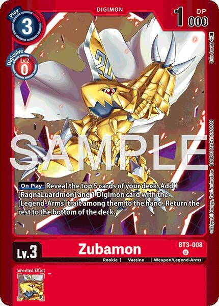 Image for Zubamon [BT3-008 U] - Digimon Card Game