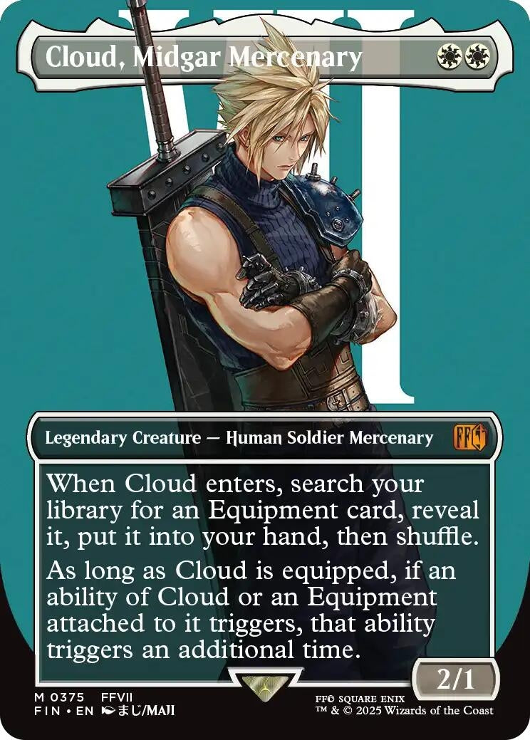 Image for Cloud, Midgar Mercenary (Borderless) [375] - Magic: The Gathering