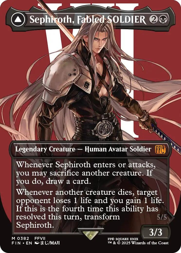 Image for Sephiroth, Fabled SOLDIER (0382) (Borderless) [382] - Magic: The Gathering