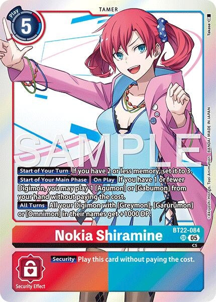 Image for Nokia Shiramine [BT22-084 SR] - Digimon Card Game