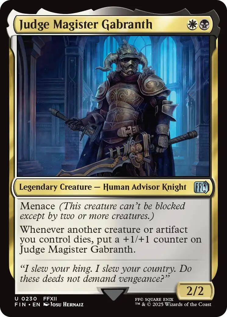 Image for Judge Magister Gabranth [230] - Magic: The Gathering