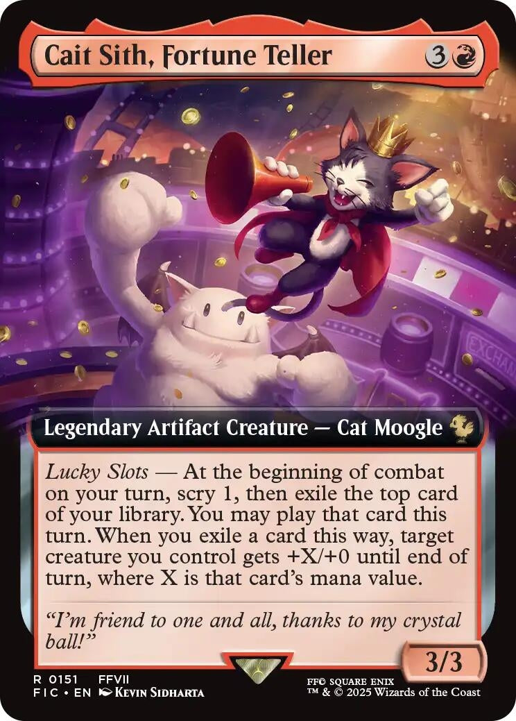 Image for Cait Sith, Fortune Teller (Extended Art) [151] - Magic: The Gathering