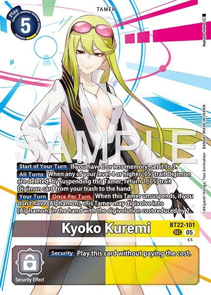 Image for Kyoko Kuremi [BT22-101 SEC] - Digimon Card Game