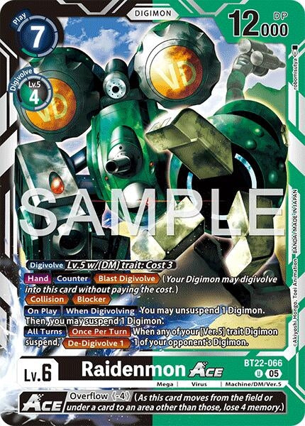 Image for Raidenmon ACE [BT22-066 U] - Digimon Card Game