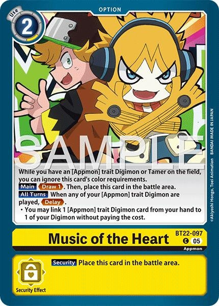 Image for Music of the Heart [BT22-097 C] - Digimon Card Game