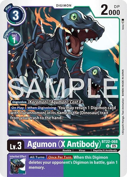 Image for Agumon (X Antibody) [BT22-068 U] - Digimon Card Game