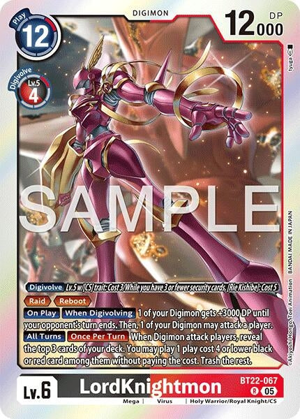 Image for LordKnightmon [BT22-067 R] - Digimon Card Game