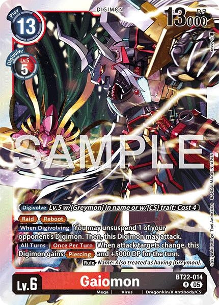 Image for Gaiomon [BT22-014 R] - Digimon Card Game