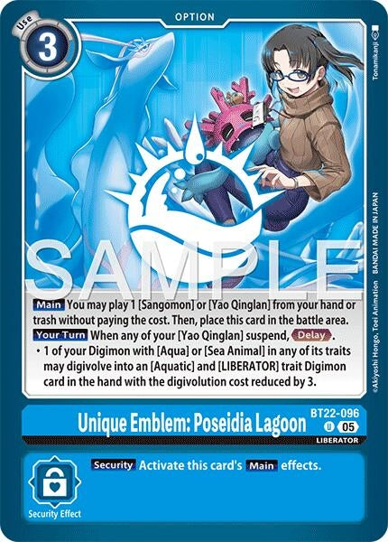 Image for Unique Emblem: Poseidia Lagoon [BT22-096 U] - Digimon Card Game