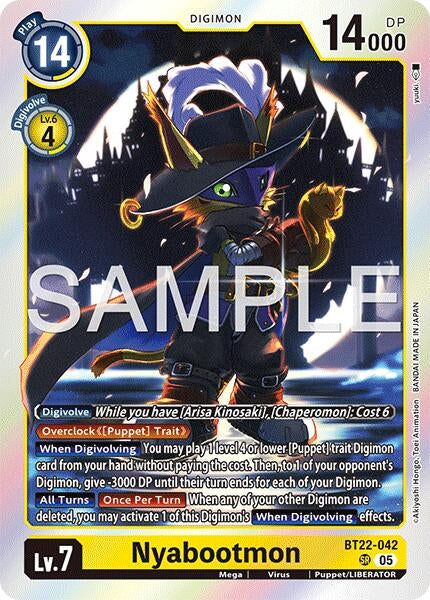 Image for Nyabootmon [BT22-042 SR] - Digimon Card Game