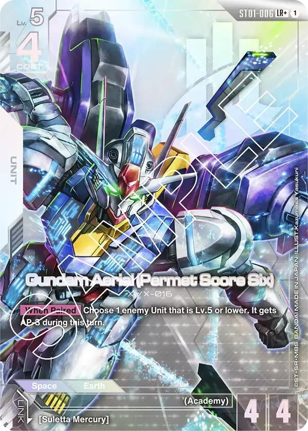 Image for Gundam Aerial (Permet Score Six) (LR+) [ST01-006] - Gundam Card Game