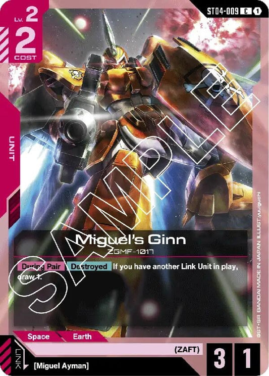 Image for Miguel's Ginn [ST04-009] - Gundam Card Game