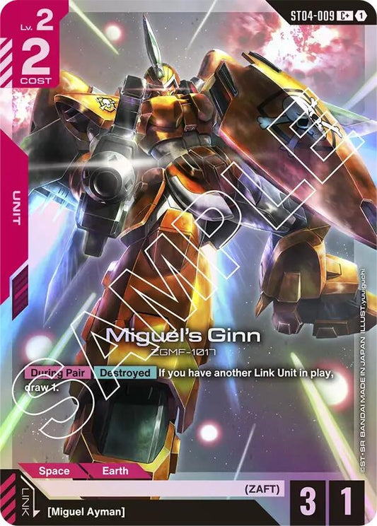 Image for Miguel's Ginn (C+) [ST04-009] - Gundam Card Game