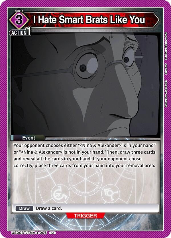 Image for I Hate Smart Brats Like You [UE09BT/FMA-1-096] - Union Arena