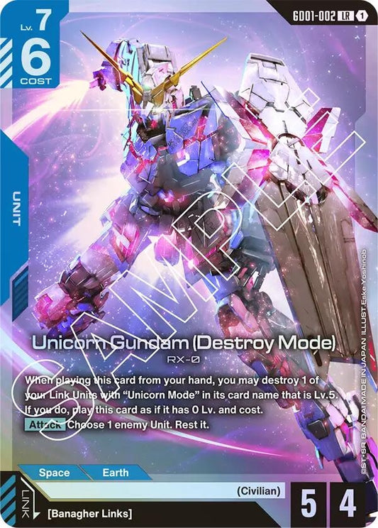 Image for Unicorn Gundam (Destroy Mode) [GD01-002] - Gundam Card Game