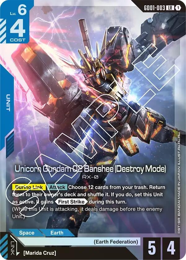 Image for Unicorn Gundam 02 Banshee (Destroy Mode) [GD01-003] - Gundam Card Game