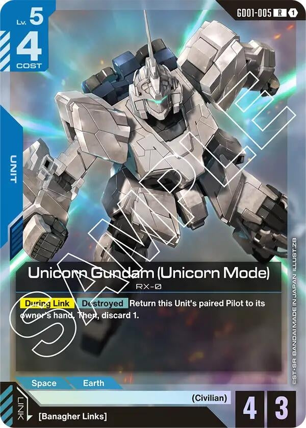 Image for Unicorn Gundam (Unicorn Mode) [GD01-005] - Gundam Card Game