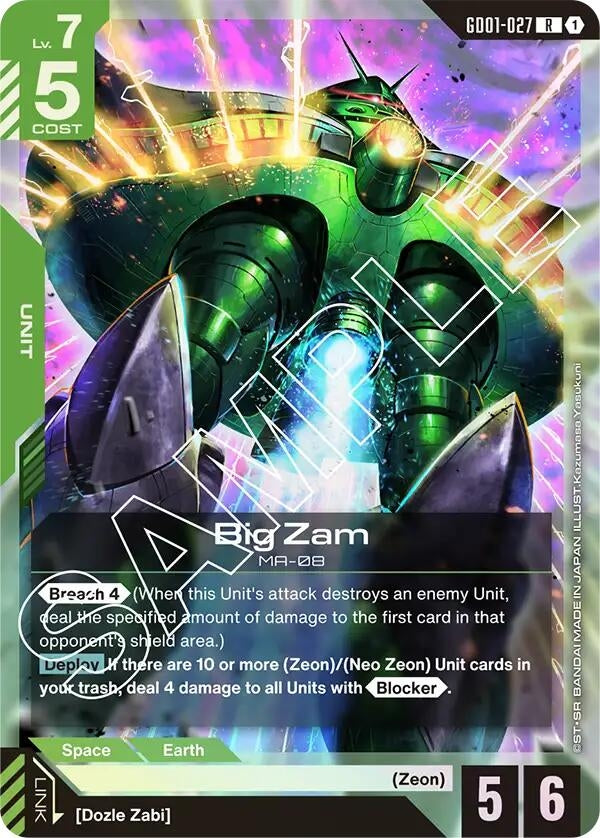 Image for Big Zam [GD01-027] - Gundam Card Game