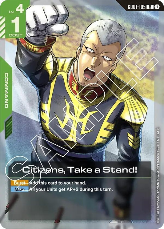Image for Citizens, Take a Stand! [GD01-105] - Gundam Card Game