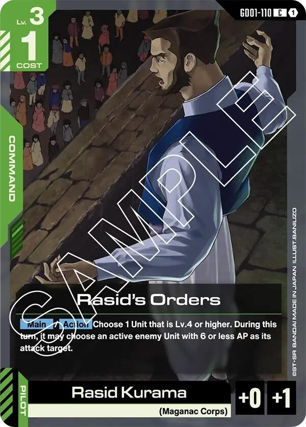 Image for Rasid's Orders [GD01-110] - Gundam Card Game
