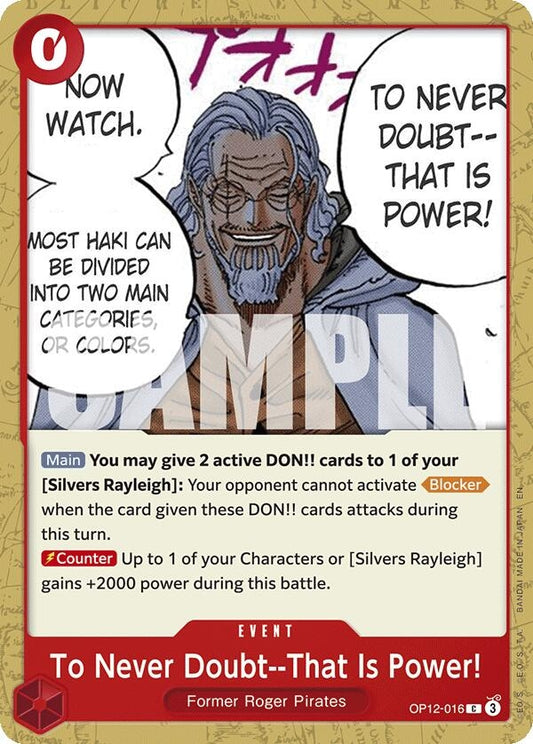 Image for To Never Doubt--That Is Power! [OP12-016] - One Piece Card Game