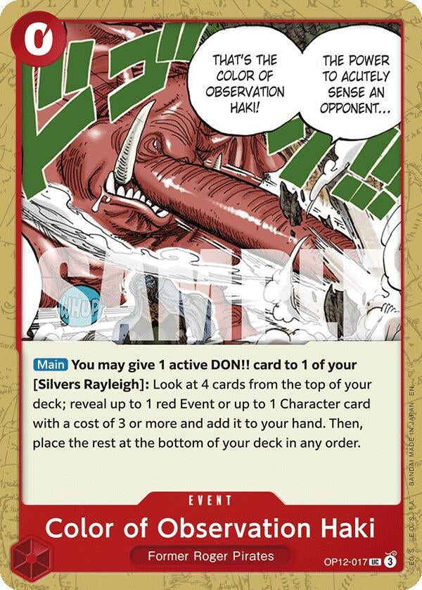 Image for Color of Observation Haki [OP12-017] - One Piece Card Game