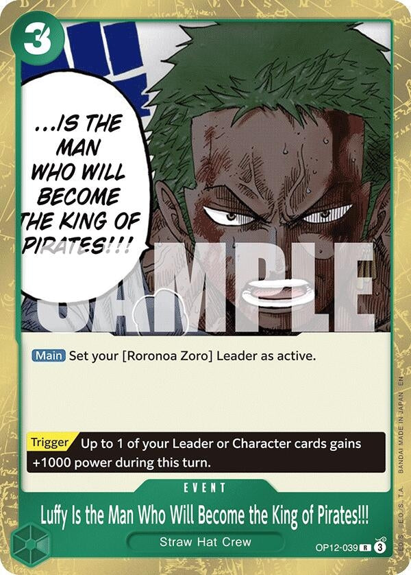 Image for Luffy Is the Man Who Will Become the King of Pirates!!! [OP12-039] - One Piece Card Game
