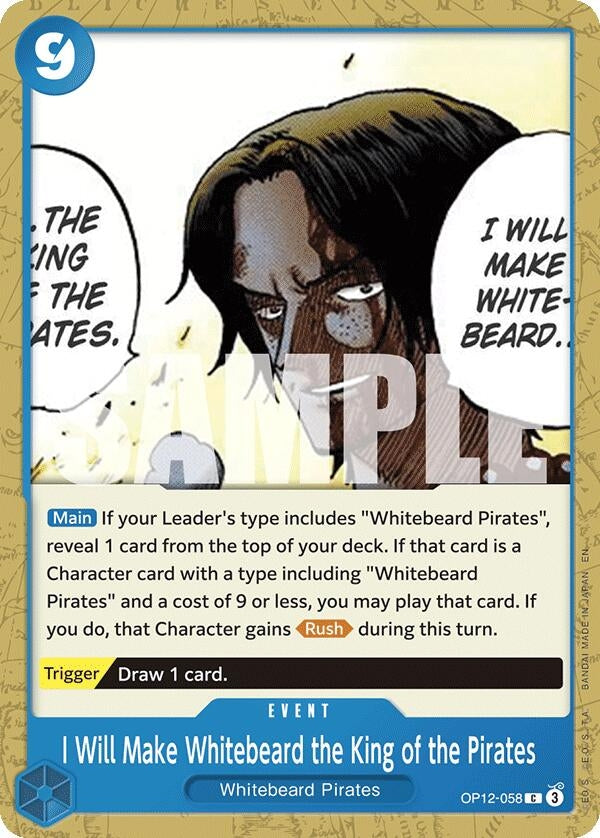 Image for I Will Make Whitebeard the King of the Pirates [OP12-058] - One Piece Card Game