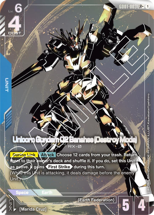 Image for Unicorn Gundam 02 Banshee (Destroy Mode) (LR+) [GD01-003] - Gundam Card Game