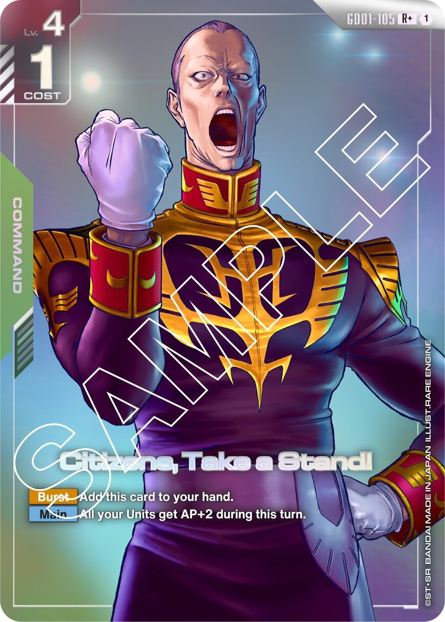 Image for Citizens, Take a Stand! (R+) [GD01-105] - Gundam Card Game