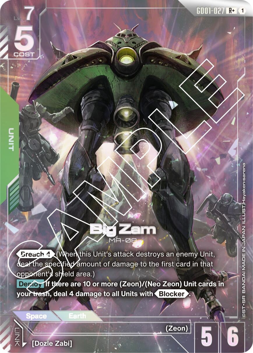 Image for Big Zam (R+) [GD01-027] - Gundam Card Game