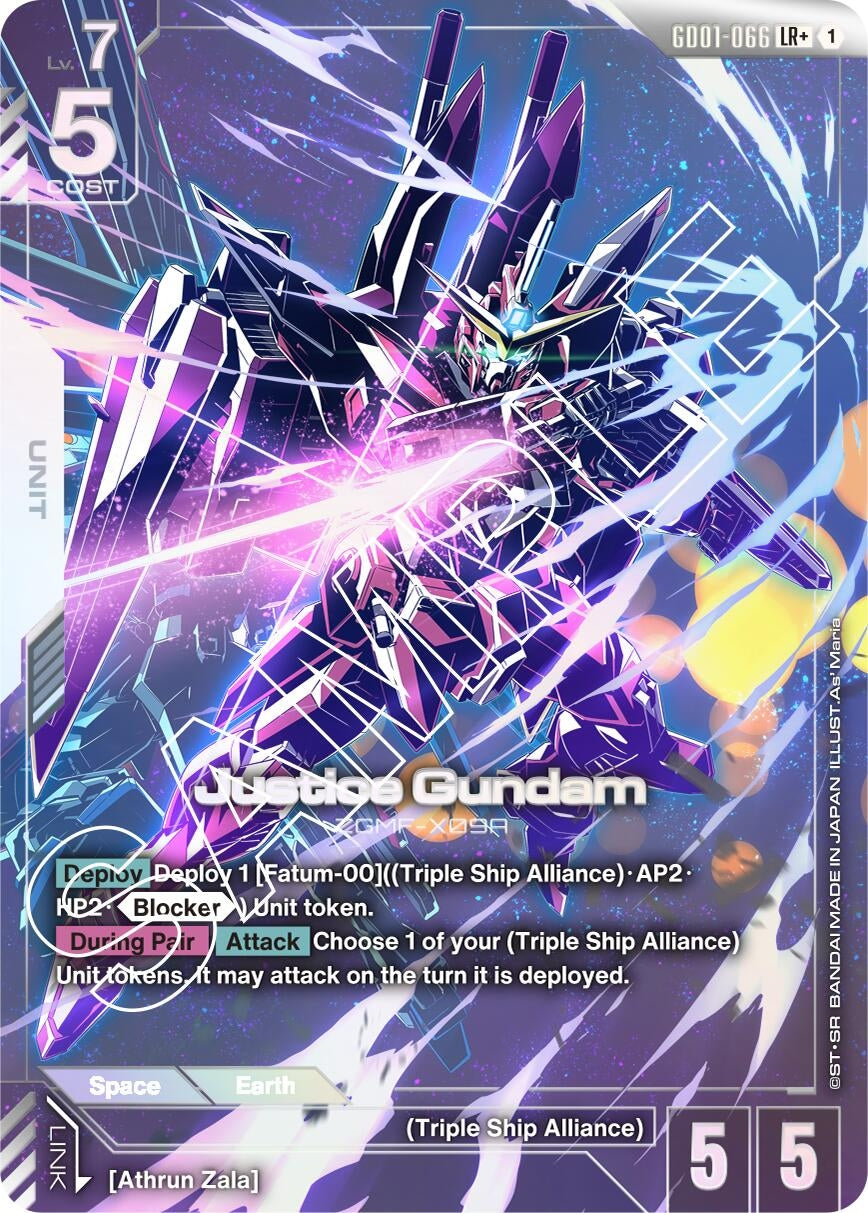 Image for Justice Gundam (LR+) [GD01-066] - Gundam Card Game