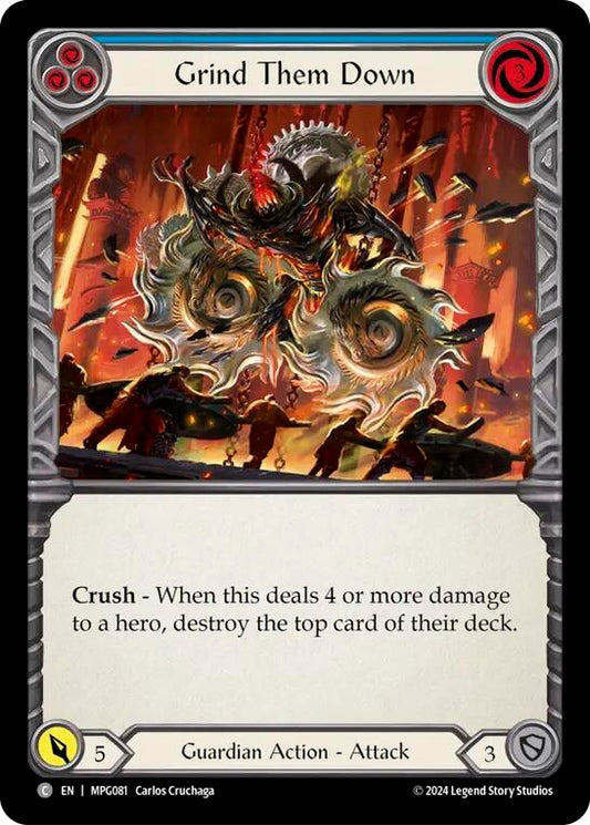 Image for Grind Them Down (Blue) [MPG081] - Flesh and Blood TCG