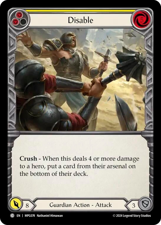 Image for Disable (Yellow) [MPG074] - Flesh and Blood TCG