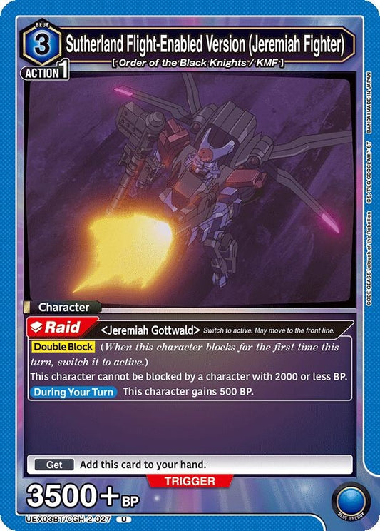Image for Sutherland Flight-Enabled Version (Jeremiah Fighter) [UEX03BT/CGH-2-027] - Union Arena