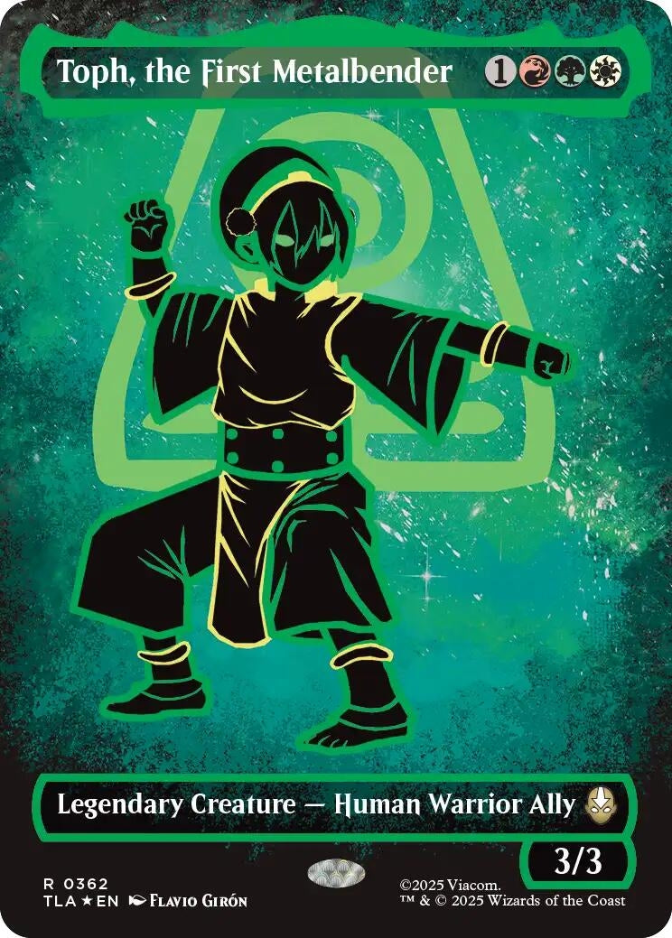 Image for Toph, the First Metalbender (Borderless) (Neon Ink Foil) [362] - Magic: The Gathering