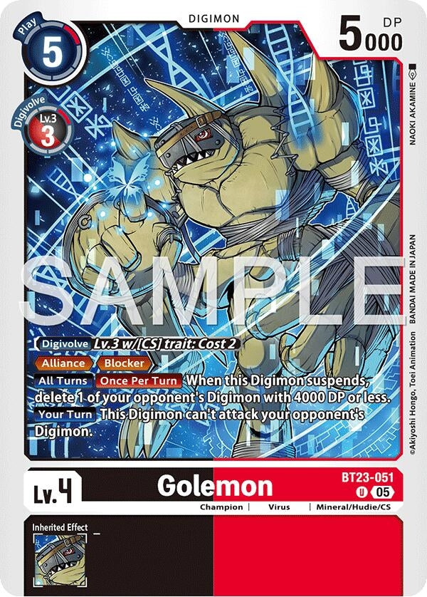 Image for Golemon [BT23-051 U] - Digimon Card Game