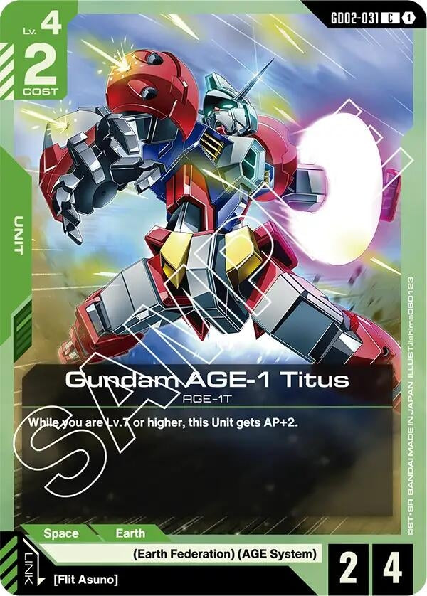 Image for Gundam AGE-1 Titus [GD02-031] - Gundam Card Game