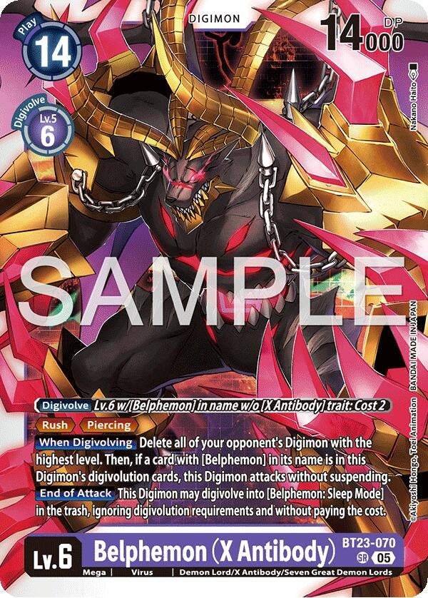 Image for Belphemon (X Antibody) [BT23-070 SR] - Digimon Card Game