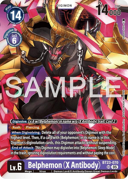 Image for Belphemon (X Antibody) [BT23-070 SR] - Digimon Card Game