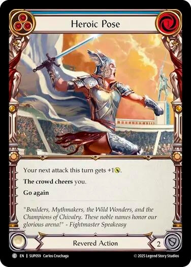 Image for Heroic Pose (Blue) [SUP059] - Flesh and Blood TCG