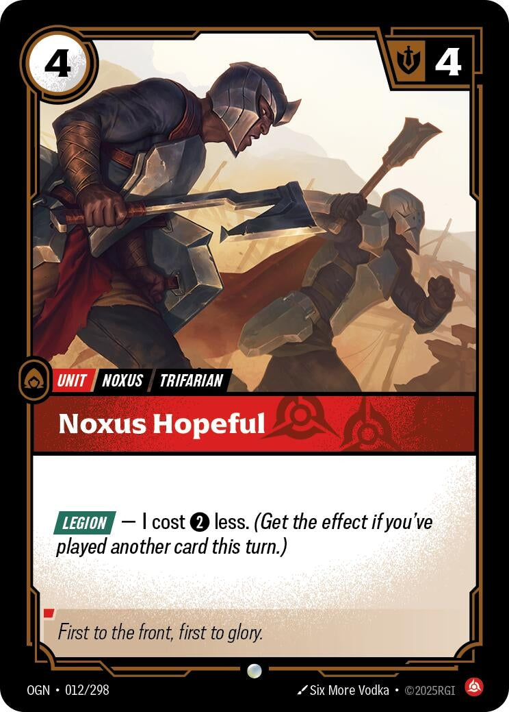 Image for Noxus Hopeful [012/298] - Riftbound: League of Legends Trading Card Game