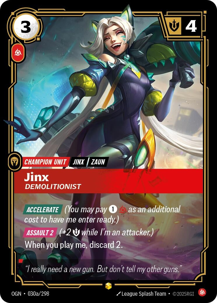 Image for Jinx - Demolitionist (Alternate Art) [030a/298] - Riftbound: League of Legends Trading Card Game