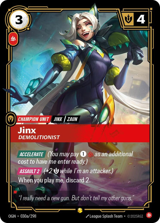 Image for Jinx - Demolitionist (Alternate Art) [030a/298] - Riftbound: League of Legends Trading Card Game