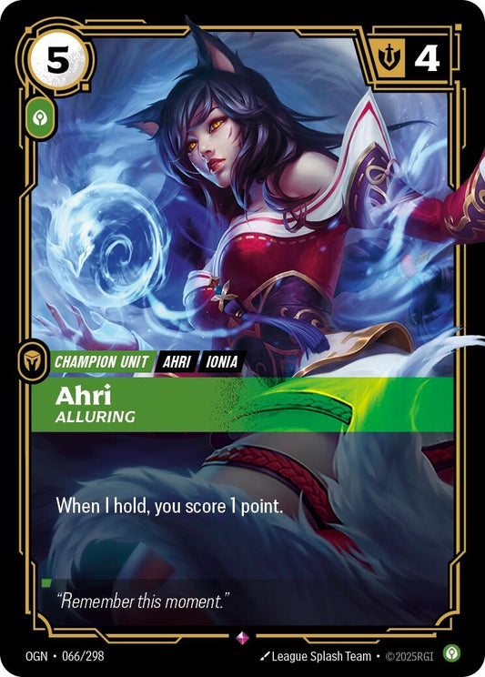 Image for Ahri - Alluring [066/298] - Riftbound: League of Legends Trading Card Game