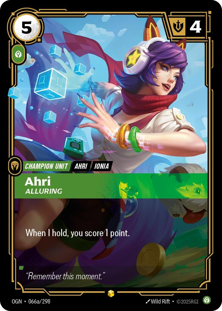 Image for Ahri - Alluring (Alternate Art) [066a/298] - Riftbound: League of Legends Trading Card Game