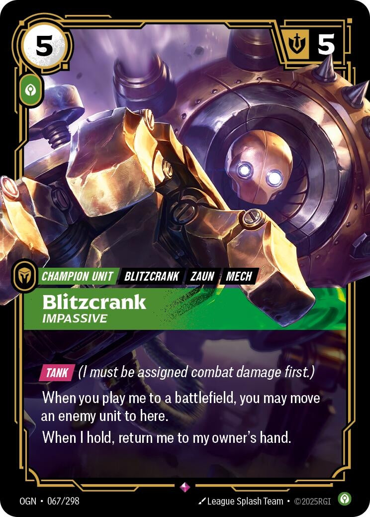Image for Blitzcrank - Impassive [067/298] - Riftbound: League of Legends Trading Card Game